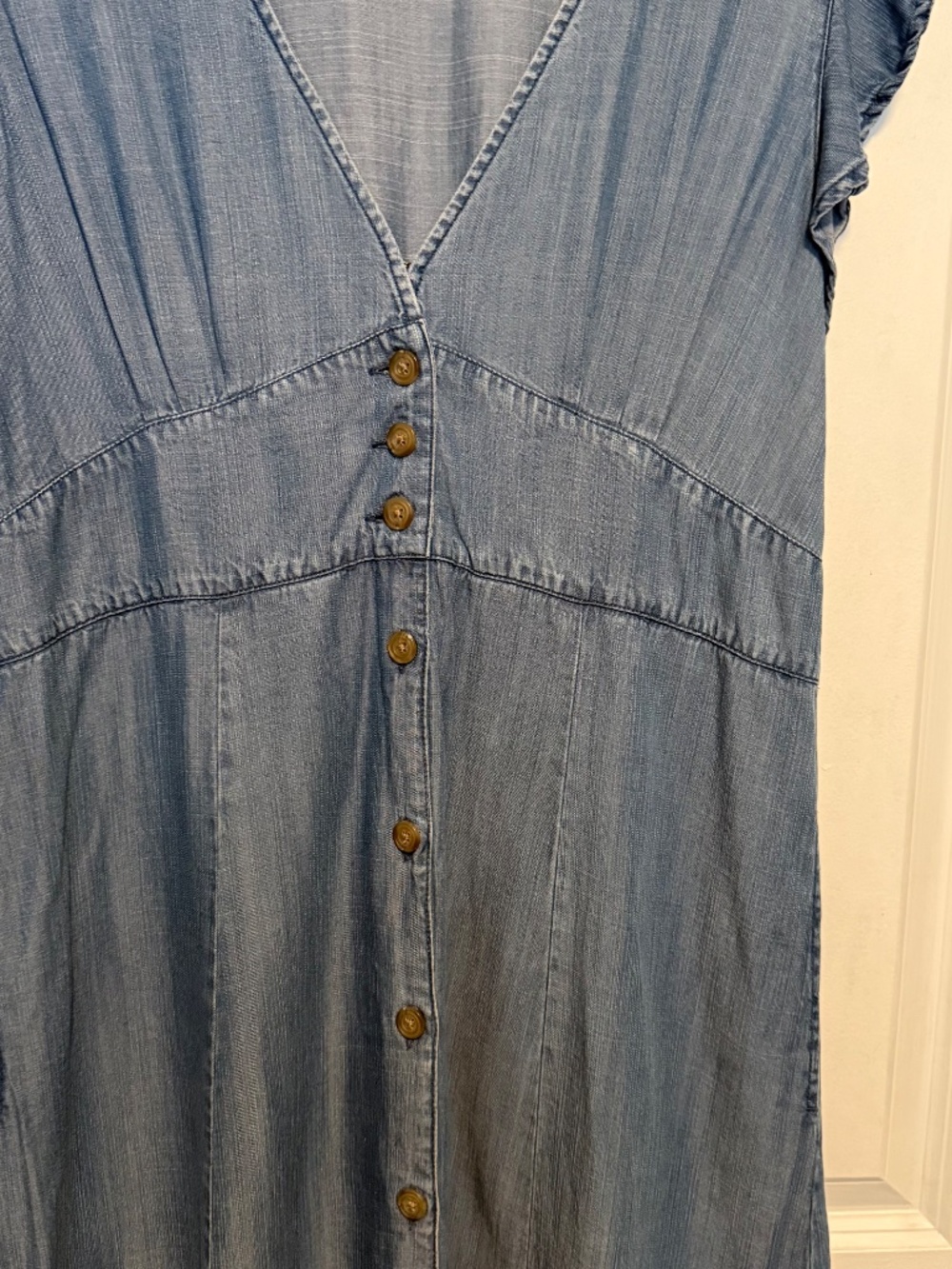Marine Layer Camila Chambray Button Front Midi Dress Size XL - Picture 6 of 16
